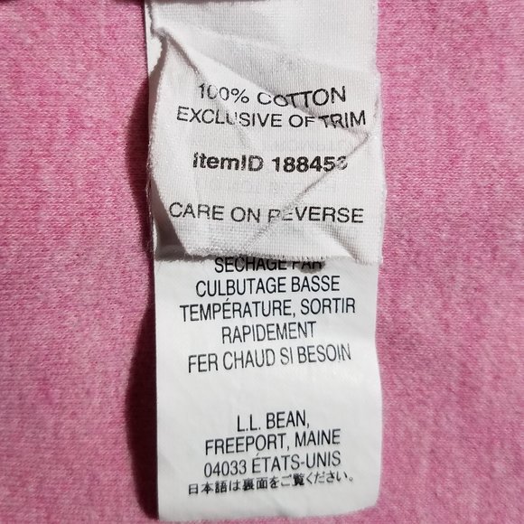 L.L. Bean Heather Pink Cotton Interlock Long Sleeve Turtleneck - Picture 5 of 8